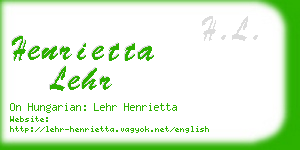 henrietta lehr business card